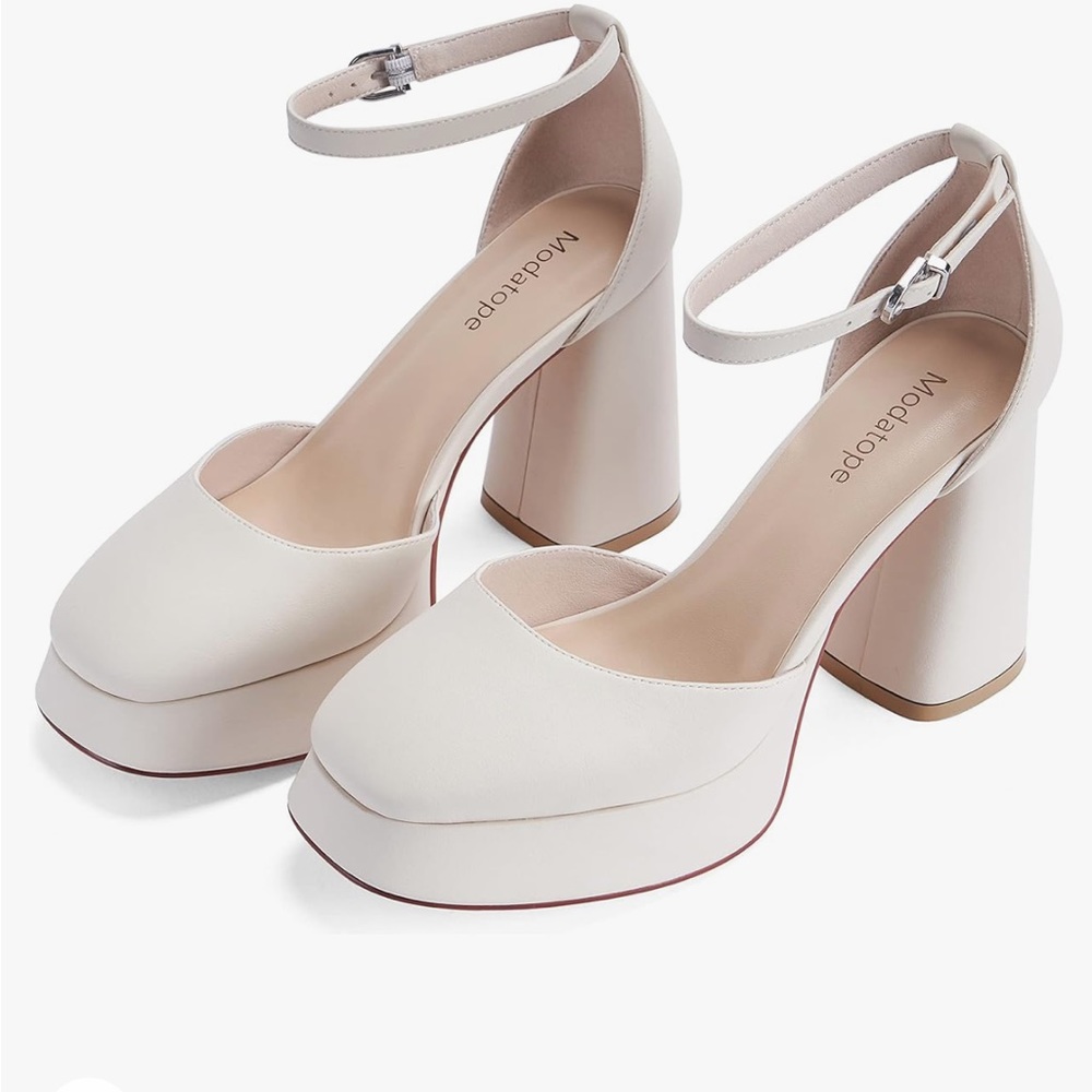 Modatope Platform Heels for Women Chunky Heel platform Pumps Womens Block Heel